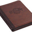 Load image into Gallery viewer, Personalized Blessed Man Brown Quarter-Bound Faux Leather Classic Journal with Zipped Closure
