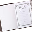 Load image into Gallery viewer, Personalized KJV Holy Bible Thinline Large Print Brown Premium Leather w/Thumb Index