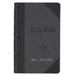 Load image into Gallery viewer, Personalized KJV Holy Bible Giant Print Two-Tone Black/Grey Faux Leather