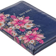 Load image into Gallery viewer, Personalized Custom Text Your Name KJV Deluxe Gift Bible Floral Blue Faux Leather with Thumb Index and Zippered Closure King James Version