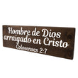 Load image into Gallery viewer, Hombre de Dios Colosenses 2:7 Spanish Wood Decor