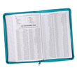 Load image into Gallery viewer, Personalized KJV Zippered Deluxe Gift Bible Thumb Index Faux Leather Turquoise