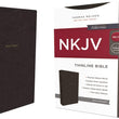 Load image into Gallery viewer, Personalized NKJV Thinline Bible Red Letter Edition Leathersoft Black Comfort Print