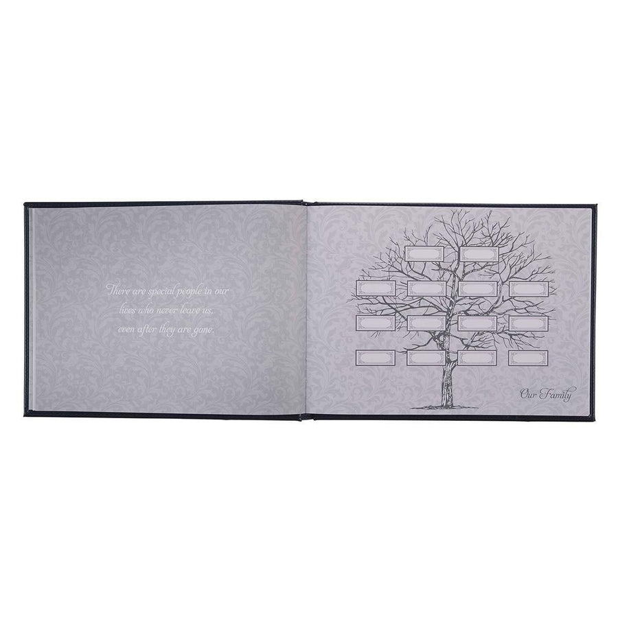 In Loving Memory Navy Faux Leather Guest Book