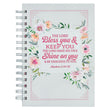 Load image into Gallery viewer, Bless You &amp; Keep You Numbers 6:24-25 White &amp; Pink Floral Wirebound Journal
