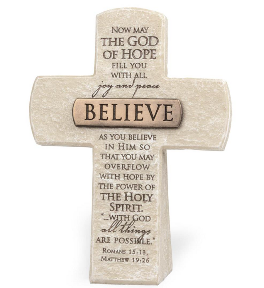 Believe Bronze Title Bar Desktop Cross