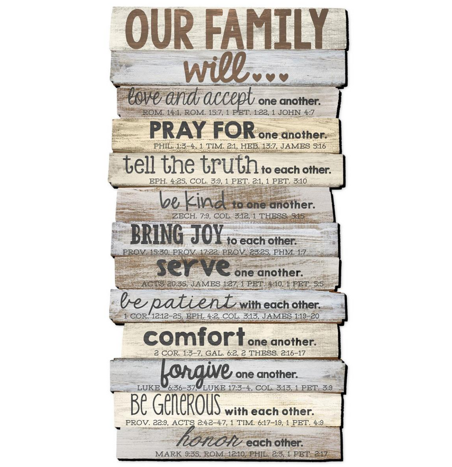 Our Family Will Wall Decor 16.5" H