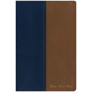 Personalized NIV and KJV Side-by-Side Bible Large Print Navy/Tan