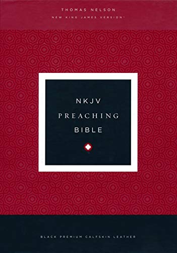 Personalized NKJV Preaching Bible Premium Calfskin Leather Black Comfort Print