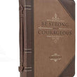Load image into Gallery viewer, Joshua 1:9 Faux Leather Brown Personalized Bible Cover for Men
