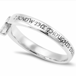 Load image into Gallery viewer, I Know The Thoughts Jeremiah 29:11 Women&#39;s Tiny Cross Ring

