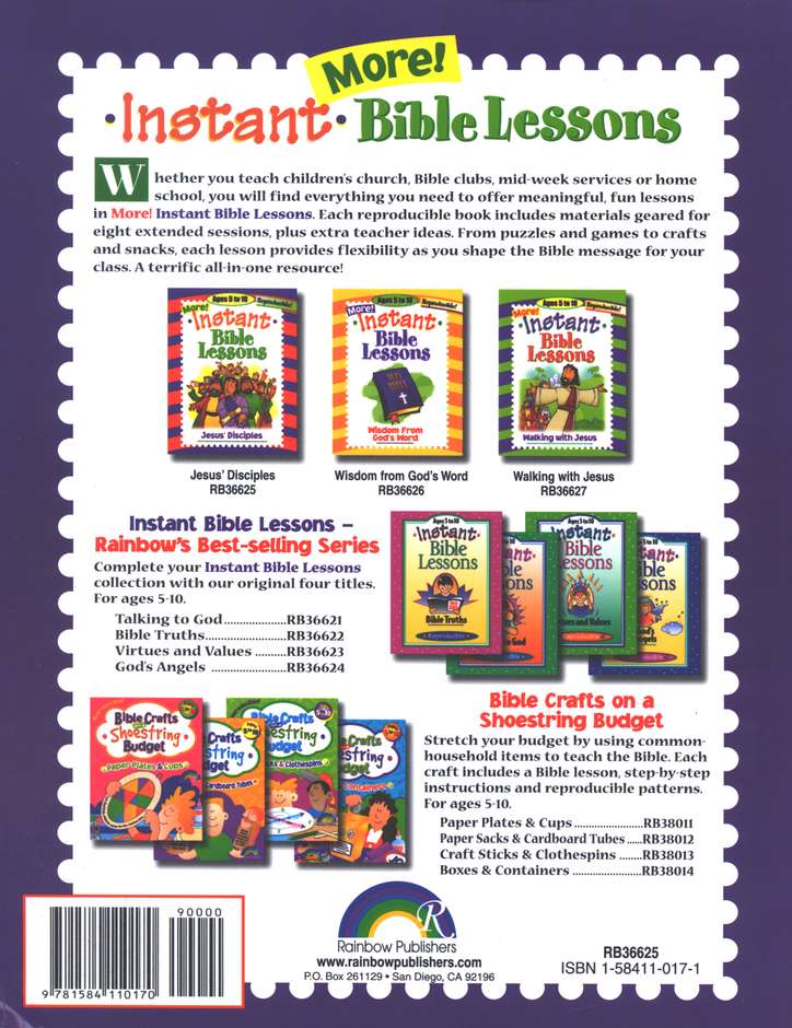 More Instant Bible Lessons for Ages 5-10: Jesus' Disciples