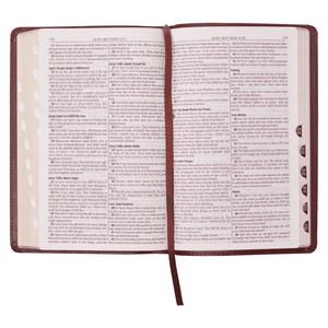 Personalized Custom Text Your Name KJV Holy Bible Standard Size Thumb Index Edition Burgundy King James Version