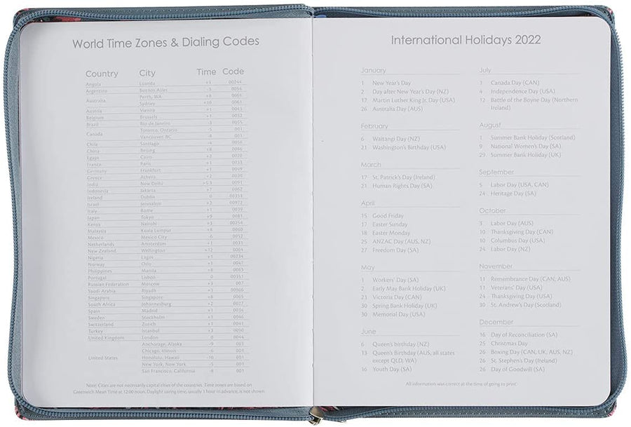 Personalized 2022 Grace Upon Grace Large Floral Faux Leather 18-month Planner For Women