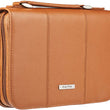 Load image into Gallery viewer, Faith Grain Faux Leather Saddle Tan Personalized Bible Cover For Women

