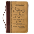 Load image into Gallery viewer, Jeremiah 29:11 Two-Tone Brown Faux Leather Personalized Bible Cover For Women

