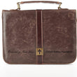 Load image into Gallery viewer, Distressed Faux Leather Brown with Cross Personalized Bible Cover for Men
