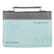 Load image into Gallery viewer, Matthew 19:26 Faux Leather Blue Personalized Bible Cover For Women
