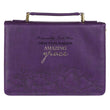 Load image into Gallery viewer, Amazing Grace Faux Leather Purple Personalized Bible Cover for Women
