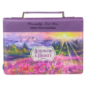 Strength & Dignity Colorful Landscape Faux Leather Personalized Bible Cover for Women