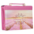 Load image into Gallery viewer, Amazing Grace Flower Field Pink Personalized Bible Cover for Women
