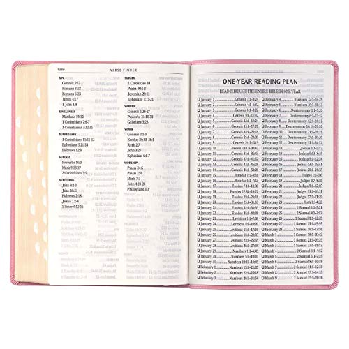 Personalized KJV Holy Bible Giant Print Full-Size Bible Pink Faux Leather Bible w/ Ribbon Marker