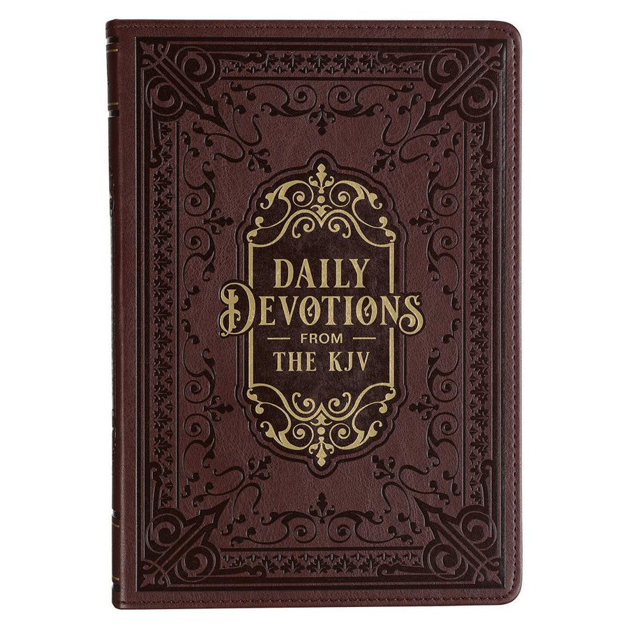 Large Print Edition Daily Devotions from the KJV Brown Faux Leather Devotional