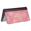 Load image into Gallery viewer, My Strength &amp; My Song Psalm 118:14 Pink Faux Leather Checkbook Cover
