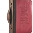 Load image into Gallery viewer, Jeremiah 29:11 Faux Leather Pink and Brown Personalized Bible Cover for Women
