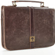 Load image into Gallery viewer, Distressed Faux Leather Brown with Cross Personalized Bible Cover for Men
