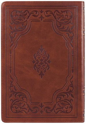 Personalized KJV Bible Brown Faux Leather Large Print Thinline with Thumb Index