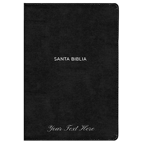 Personalized NVI Biblia Letra Súper Gigante Negro piel fabricada con índice (Spanish Edition)