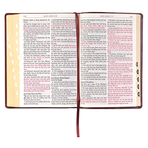 Personalized KJV Holy Bible Giant Print Full-Size Bible Burgundy Faux Leather Bible