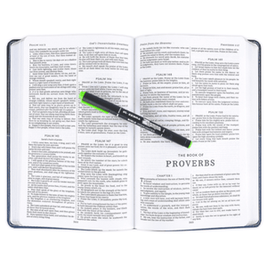 Personalized Custom Text Your Name KJV Deluxe Gift Holy Bible Navy Blue Leathersoft King James Version
