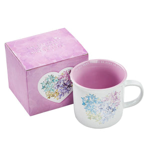 Violet Floral Heart Mug