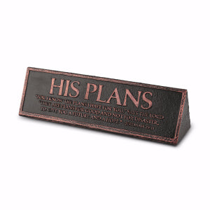 His Plans Jeremiah 29:11 Desktop Bronze Plaque