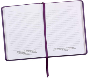Personalized It Is Well With My Soul Handy-Sized LuxLeather Journal Purple