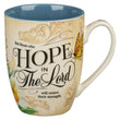 Load image into Gallery viewer, Hope in the LORD Isaiah 40:31 Mediterranean Blue Floral Ceramic Mug
