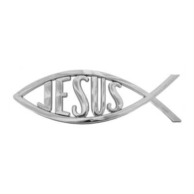 Jesus, Ichthus Silver Car Auto Emblem