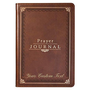 Personalized Journal Custom Text The Lord's Prayer Matthew 6:9-13 LuxLeather Prayer Journal Brown