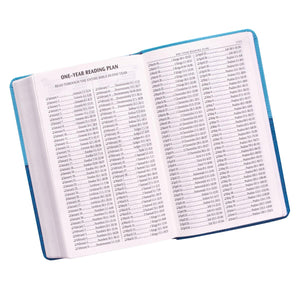 Personalized KJV Giant Print Bible Two-Tone Blue Faux Leather w/Ribbon Marker King James Version