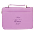 Load image into Gallery viewer, Be Still &amp; Know Psalm 46:10 Purple Laurel Faux Leather Personalized Bible Cover For Women
