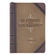 Load image into Gallery viewer, Be Strong &amp; Courageous Joshua 1:9 Two-Tone Brown Faux Leather Journal
