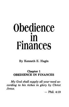 Obedience in Finances - Kenneth E. Hagin