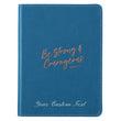 Load image into Gallery viewer, Personalized Journal Custom Text Be Strong &amp; Courageous Joshua 1:9 Handy-Sized LuxLeather Blue
