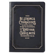 Load image into Gallery viewer, Be Strong &amp; Courageous Black Joshua 1:9 Zippered Journal
