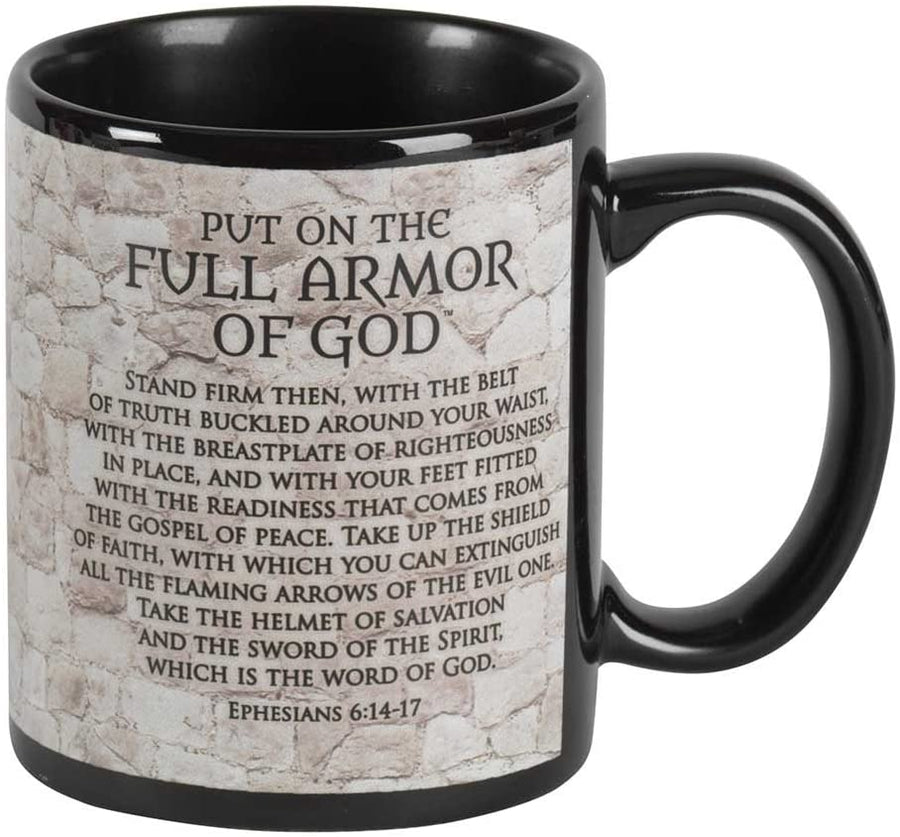 Armor Of God Black Ceramic Mug