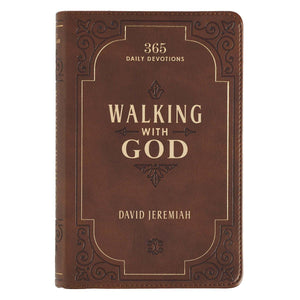 Walking With God Brown Faux Leather Devotional - David Jeremiah