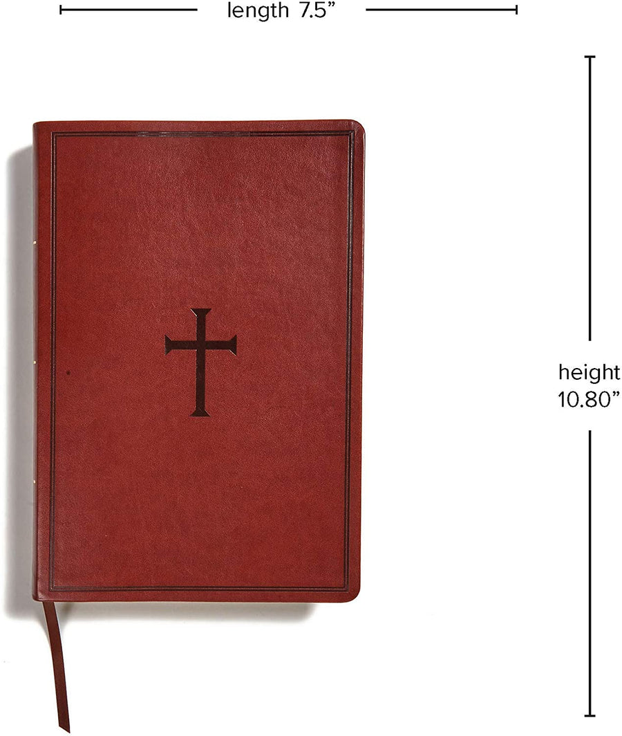 Personalized KJV Super Giant Print Reference Bible Brown LeatherTouch Red Letter