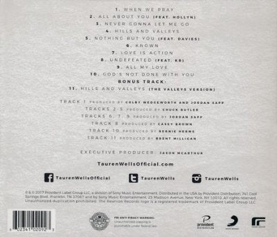 Hills And Valleys CD - Tauren Wells